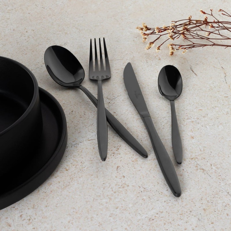 Komplet sztućców 24 elementy na 6 osób BERLINGER HAUS połysk SHINY BLACK