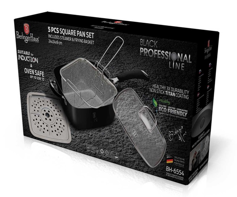 Patelnia z koszem i wkładem parowym 24x24cm BERLINGERHAUS