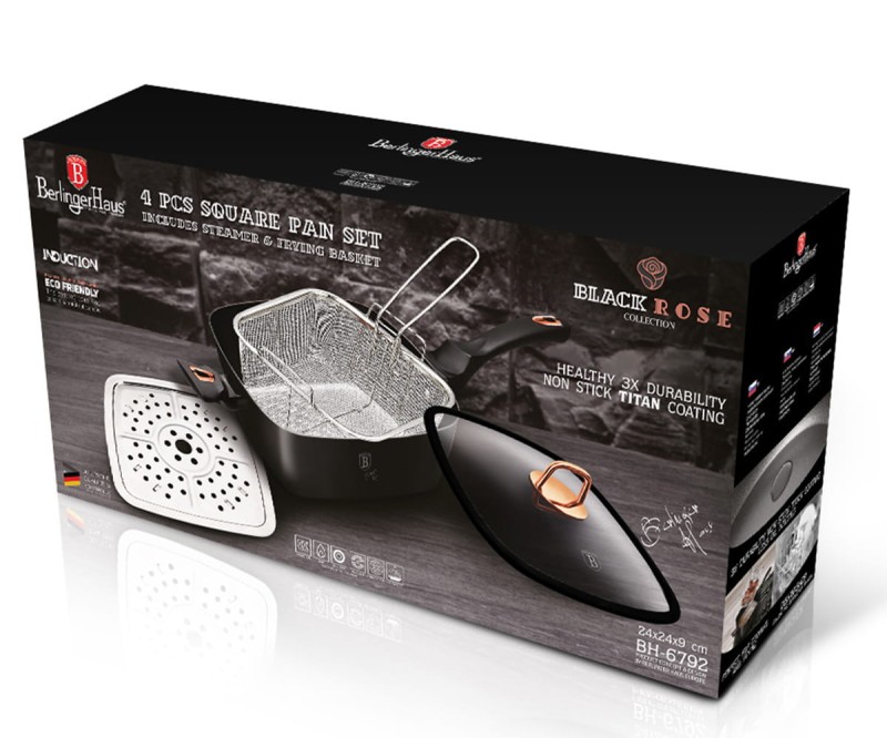 Patelnia z koszem i wkładem parowym 24x24cm BERLINGERHAUS