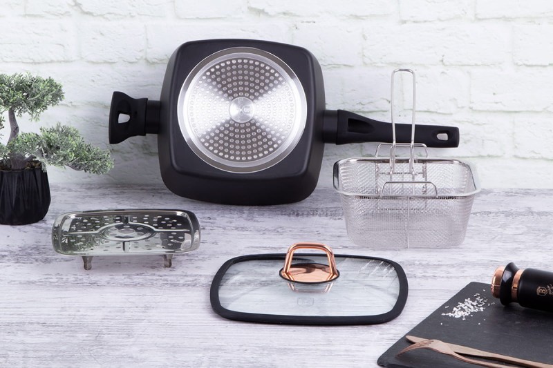 Patelnia z koszem i wkładem parowym 24x24cm BERLINGERHAUS