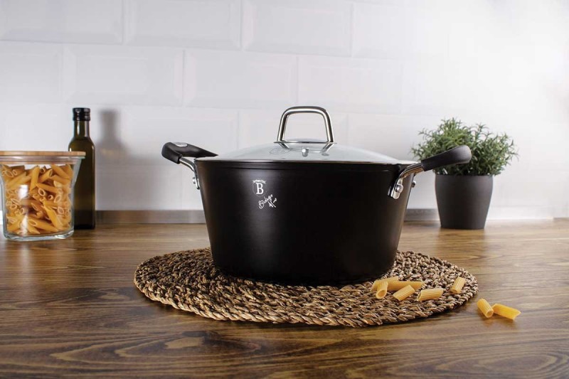 Garnek z powłoką granitową 20cm BERLINGERHAUS czarny