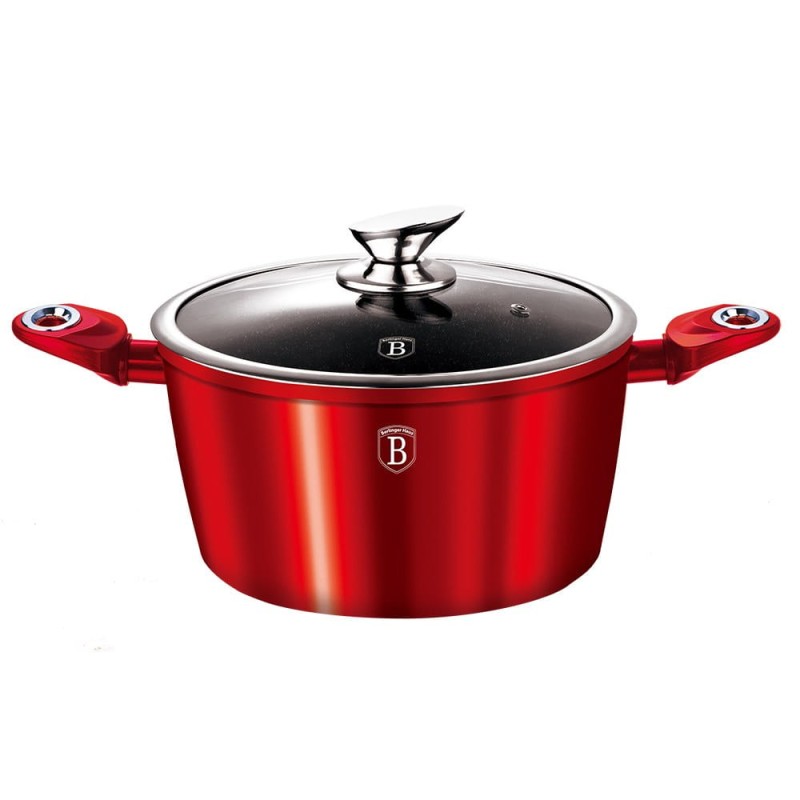Garnek z powłoką granitową 20cm BERLINGER HAUS RED METALLIC LINE czerwony
