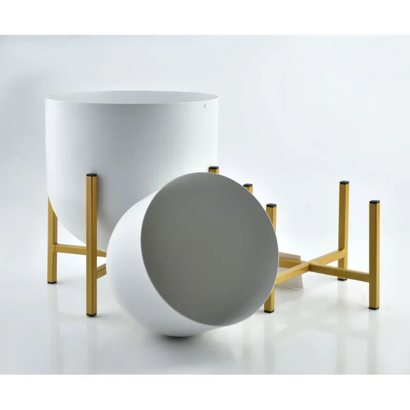 Komplet 2 osłonek 24xh26cm/18.5xh21cm SWEN WHITE&GOLD biało złote