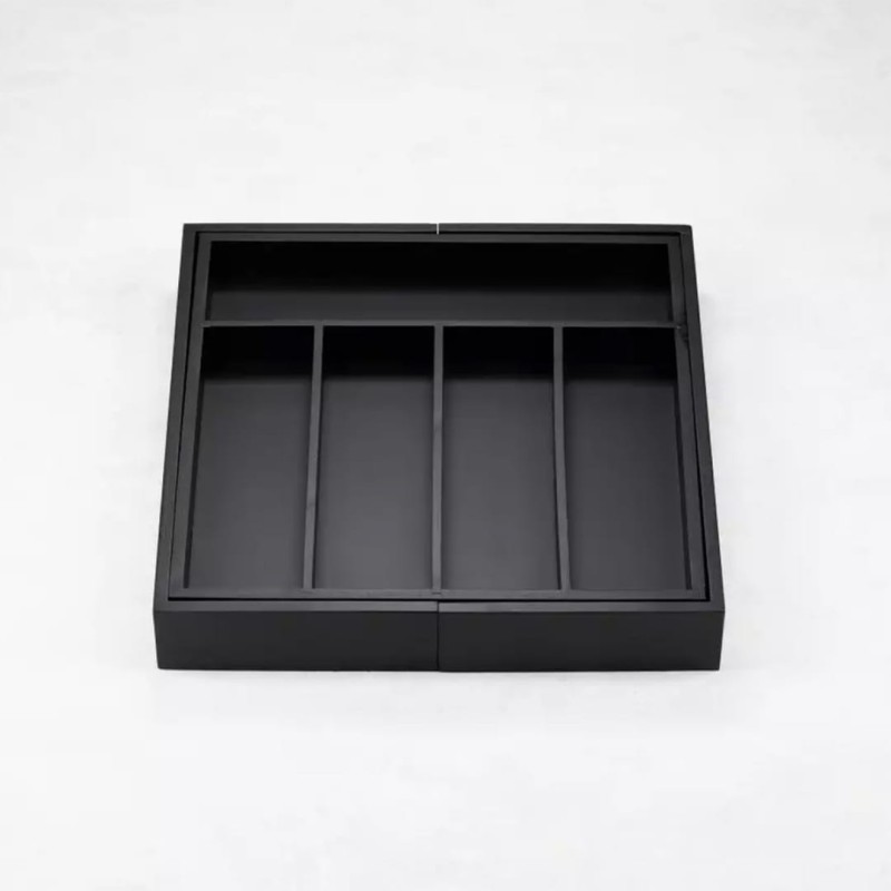 Wkład organizer do szuflady na sztućce przybory KINGHOFF rozsuwany czarny