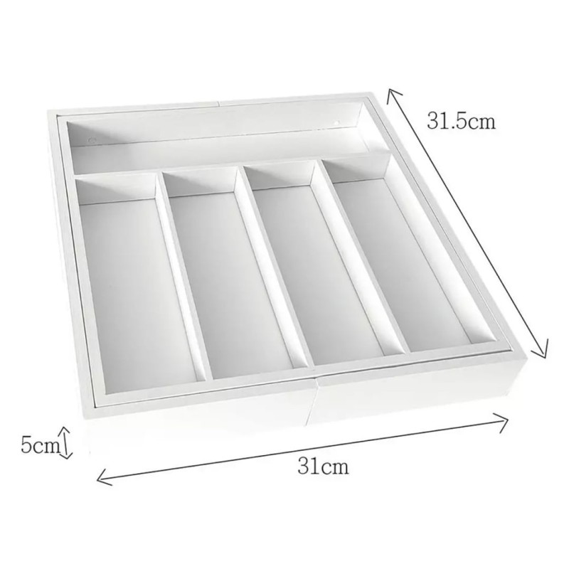 Wkład organizer do szuflady na sztućce przybory KINGHOFF rozsuwany biały