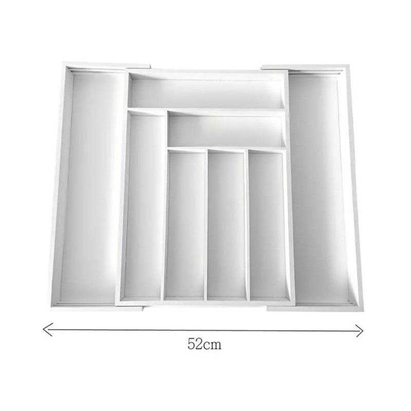 Wkład do szuflady na sztućce przybory KINGHOFF rozsuwany biały