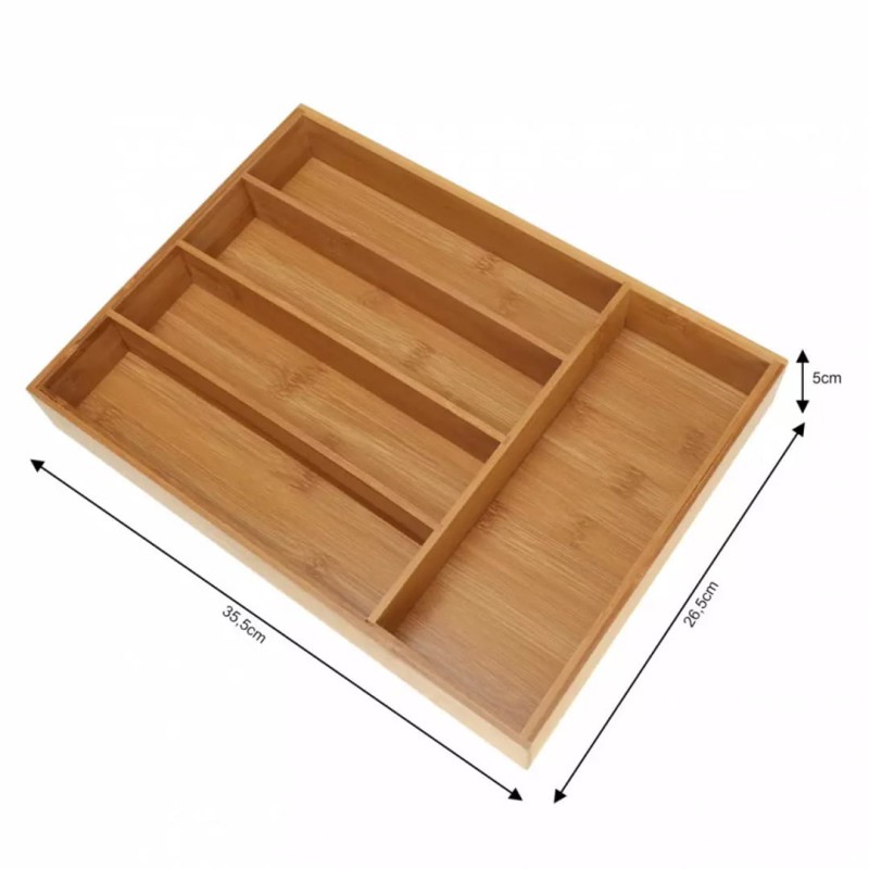 Wkład bambusowy organizer do szuflady na sztućce przybory KINGHOFF