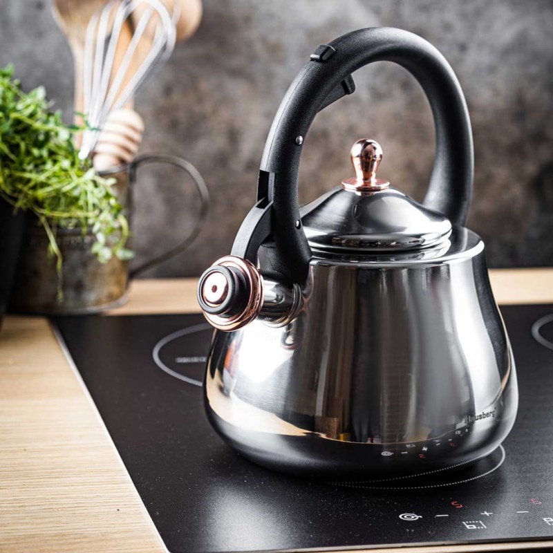 Czajnik stalowy z gwizdkiem 2,8L KLAUSBERG srebrny