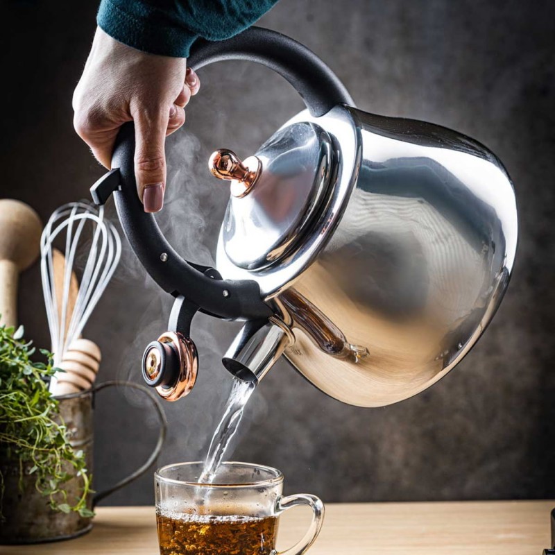 Czajnik stalowy z gwizdkiem 2,8L KLAUSBERG srebrny