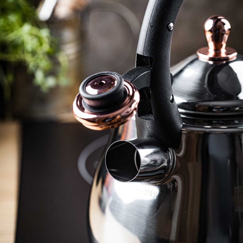 Czajnik stalowy z gwizdkiem 2,8L KLAUSBERG srebrny