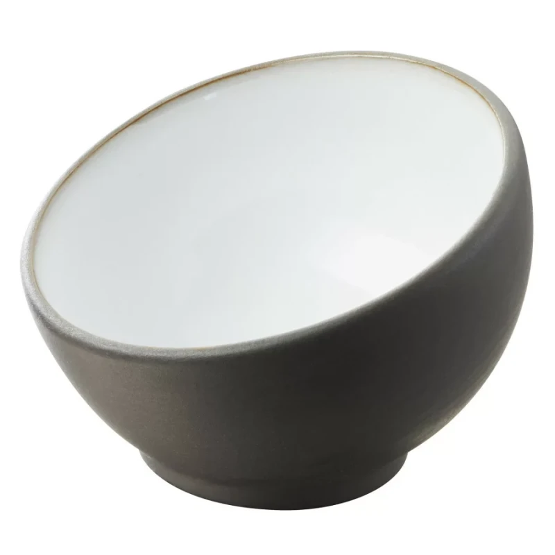 Miseczka asymetryczna 40 ml biało szara SOLID
