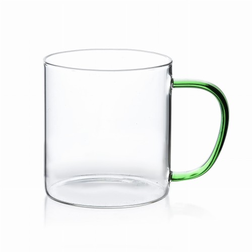 Kubek szklany z zielonym uchem 450ml PETER GREEN