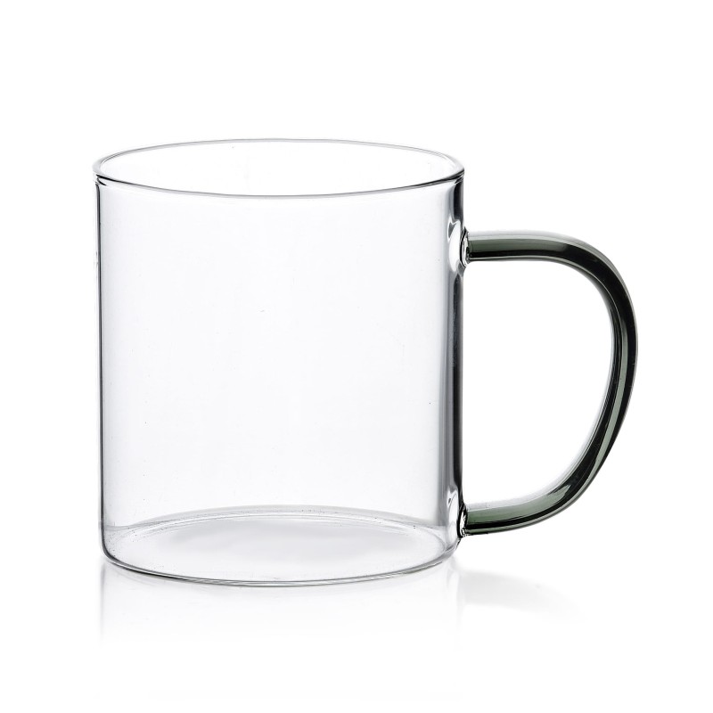 Kubek szklany z zielonym uchem 450ml PETER BLACK