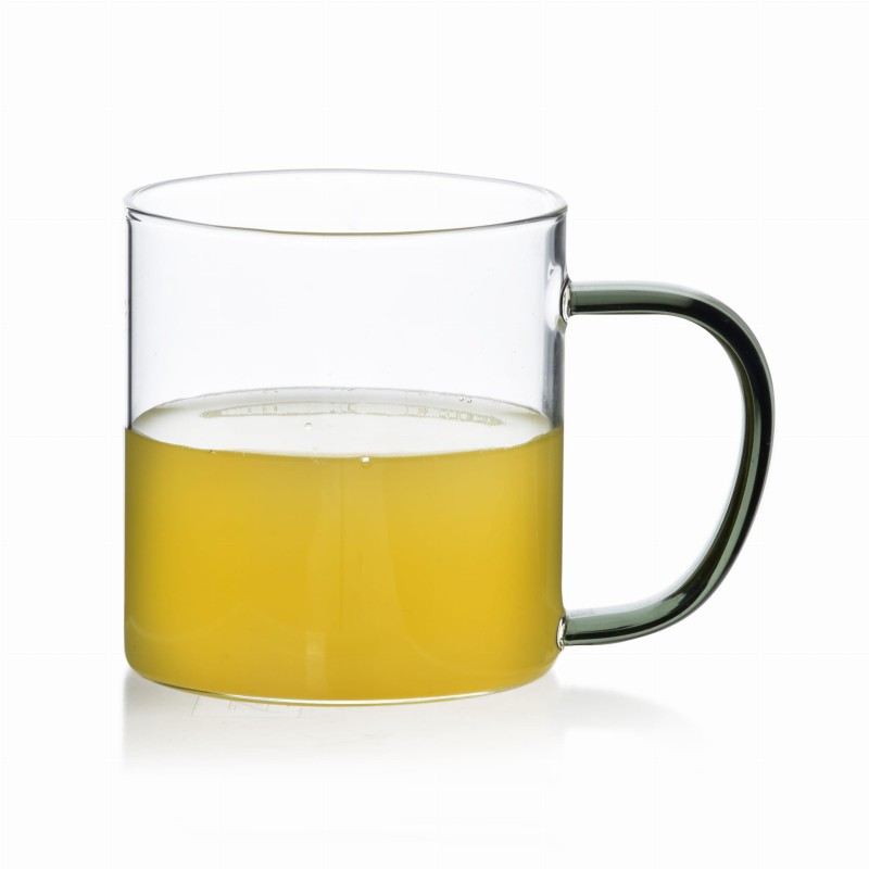 Kubek szklany z zielonym uchem 450ml PETER BLACK