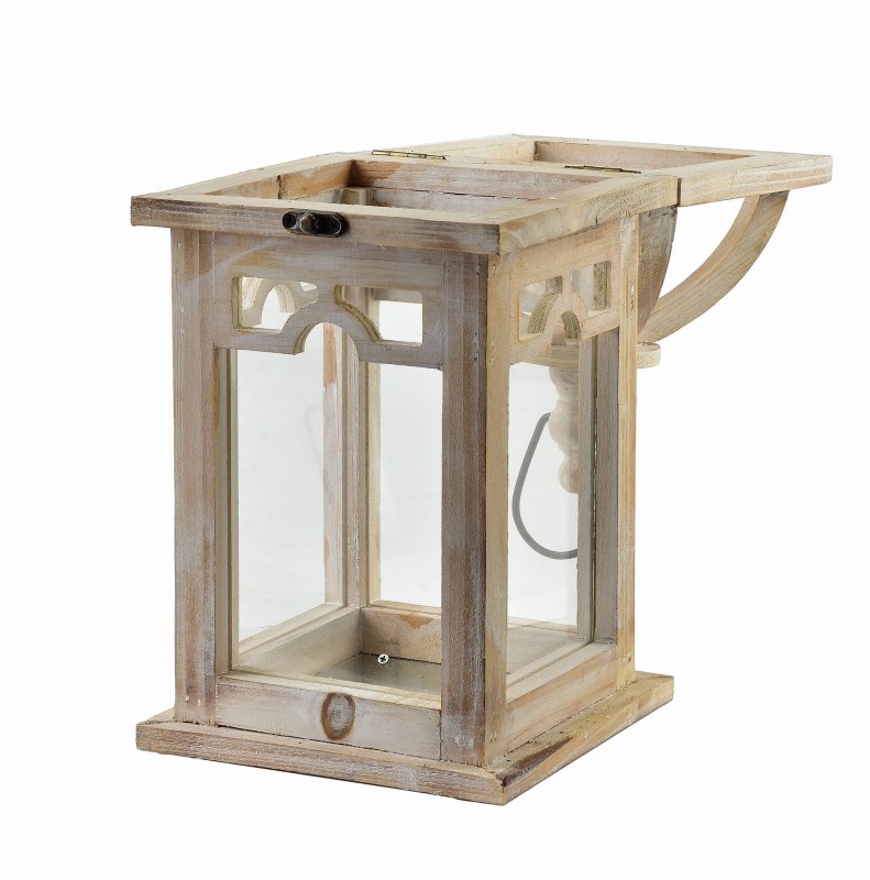 Latarnia drewniana 16x16x26cm LOKKE