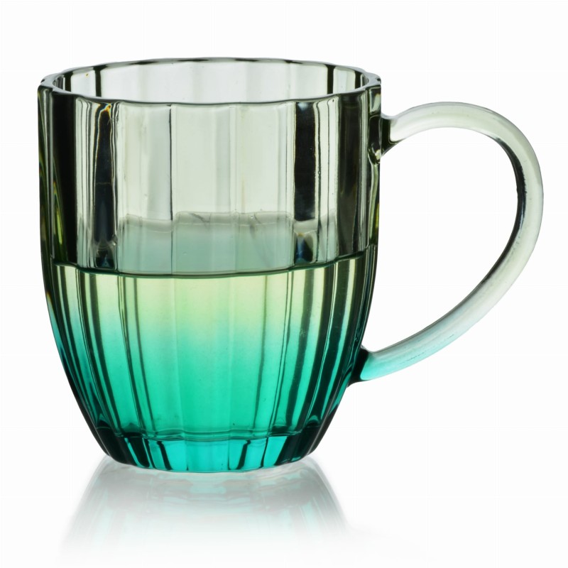 Kubek szklany szklanka z uchem 350ml VINI zielona