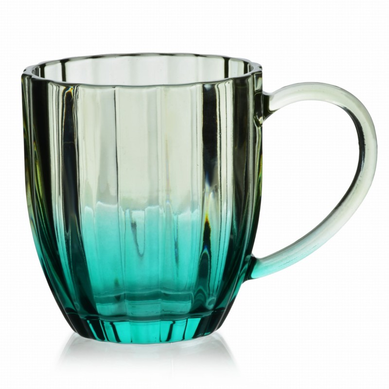 Kubek szklany szklanka z uchem 350ml VINI zielona
