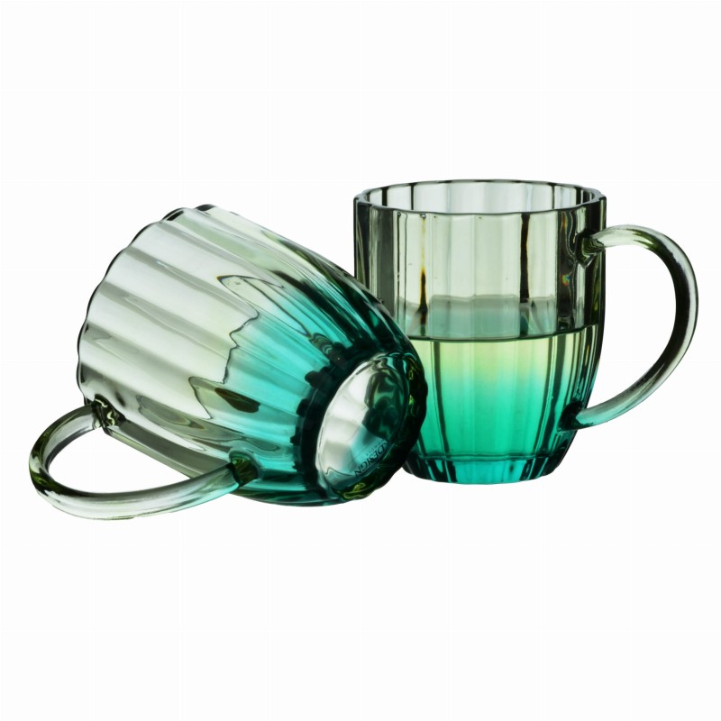 Kubek szklany szklanka z uchem 350ml VINI zielona
