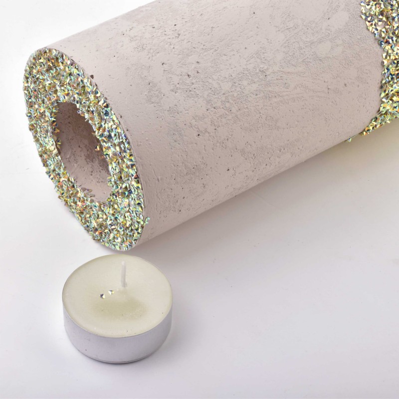 Świeca lampion walec 120x360 DIAMENT LEN MULTI