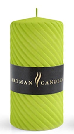Świeca parafinowa CAROLINE MAT walec duży 7x17,5cm jasno zielona