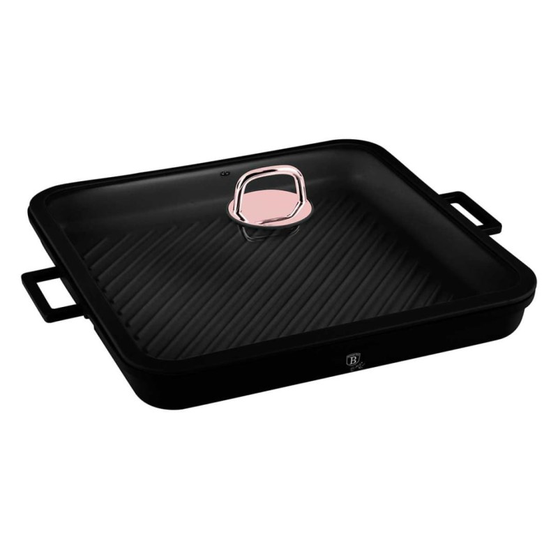 Patelnia z powłoką tytanową i pokrywką 34x34cm BERLINGER HAUS BLACK ROSE