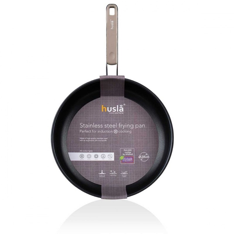 Patelnia ze stali nierdzewnej z powłoką nieprzywierającą 24cm HUSLA
