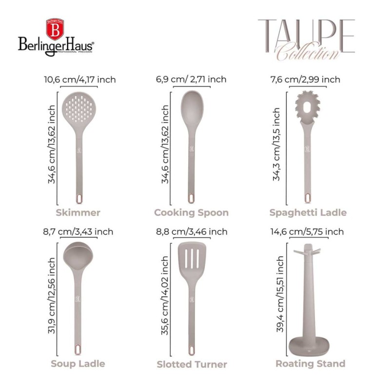 Zestaw przyborów kuchennych BERLINGER HAUS TAUPE