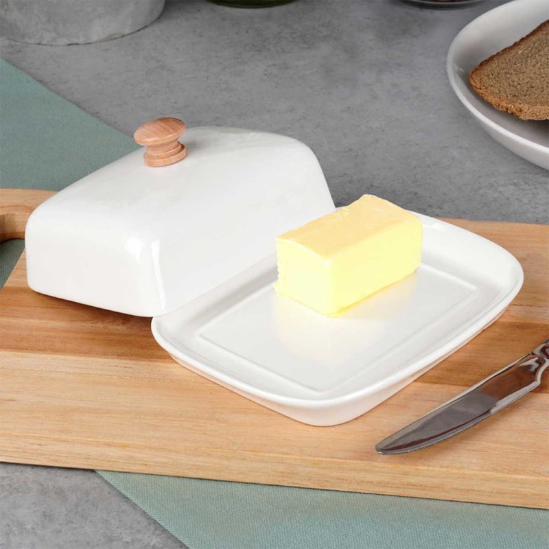 Maselniczka ceramiczna maselnica biała