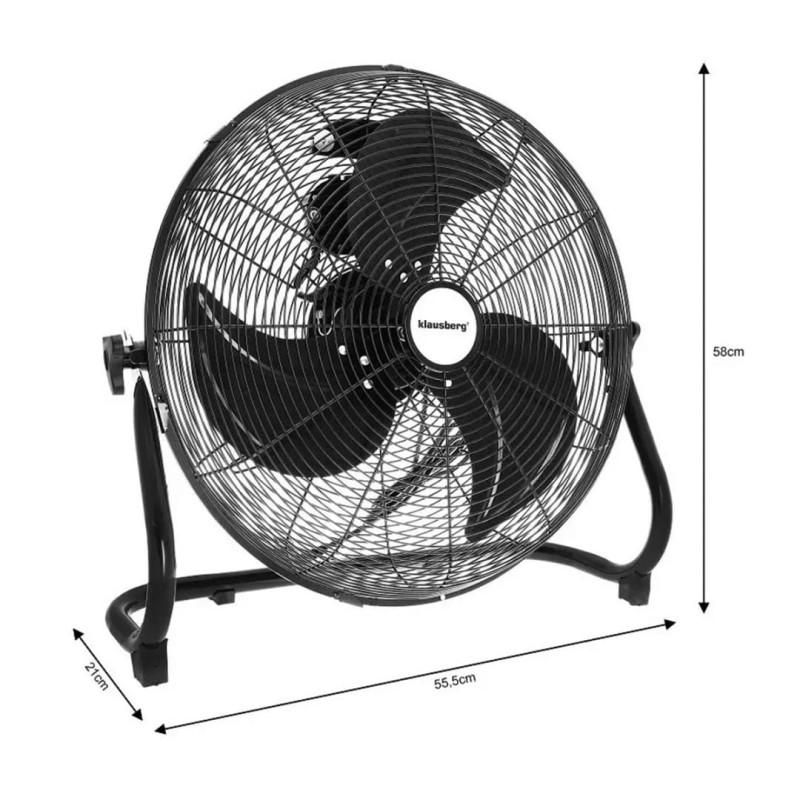 Wentylator podłogowy 45cm wiatrak cyrkulator 100W KLAUSBERG czarny