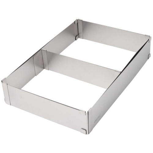 Rant prostokątny do ciast 5cm forma regulowana KINGHOFF dzielony