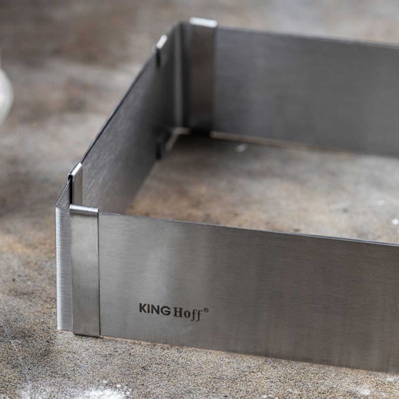 Rant kwadratowy do ciast 5cm forma regulowana 15-28cm KINGHOFF