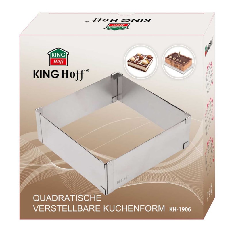 Rant kwadratowy do ciast 5cm forma regulowana 15-28cm KINGHOFF