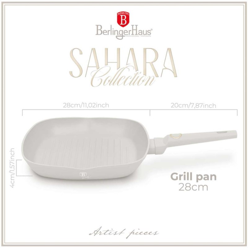 Patelnia grillowa z powłoką tytanową 28cm BERLINGER HAUS SAHARA