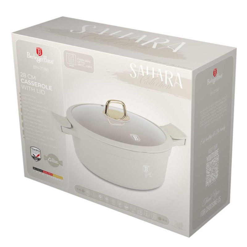 Garnek z powłoką tytanową i pokrywą 28cm BERLINGER HAUSSAHARA