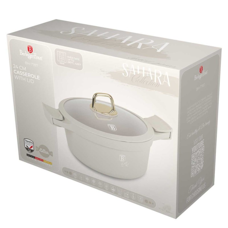 Garnek z powłoką tytanową i pokrywą 24cm BERLINGER HAUS SAHARA