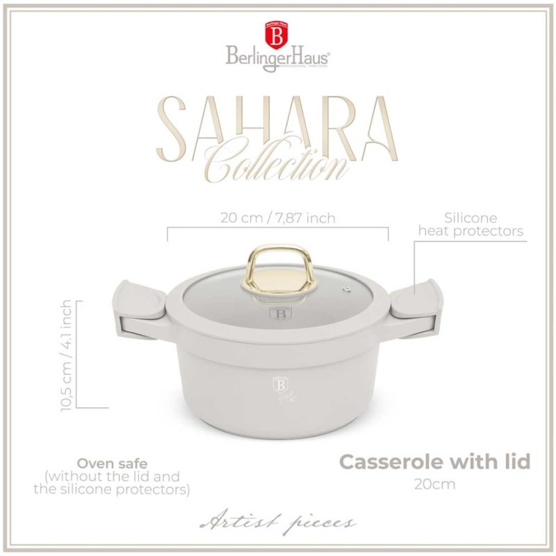 Garnek z powłoką tytanową i pokrywą 20cm BERLINGER HAUS SAHARA