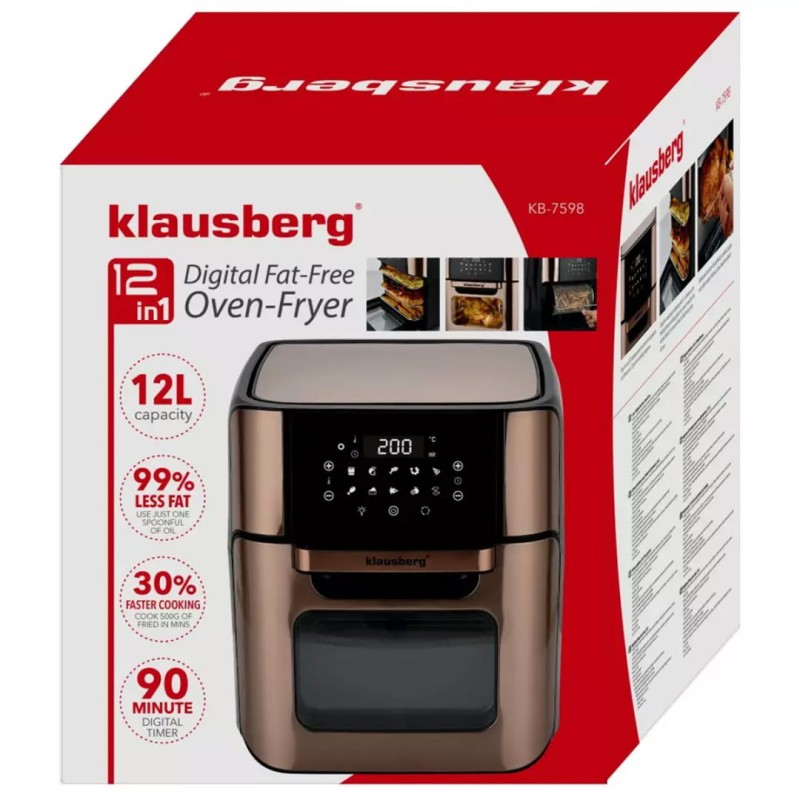 Elektryczny piekarnik frytownica beztłuszczowa 12l KLAUSBERG 1800W