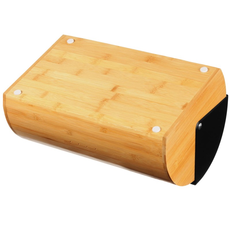Chlebak bambusowy pojemnik na pieczywo 39x28,5x18,5cm czarny