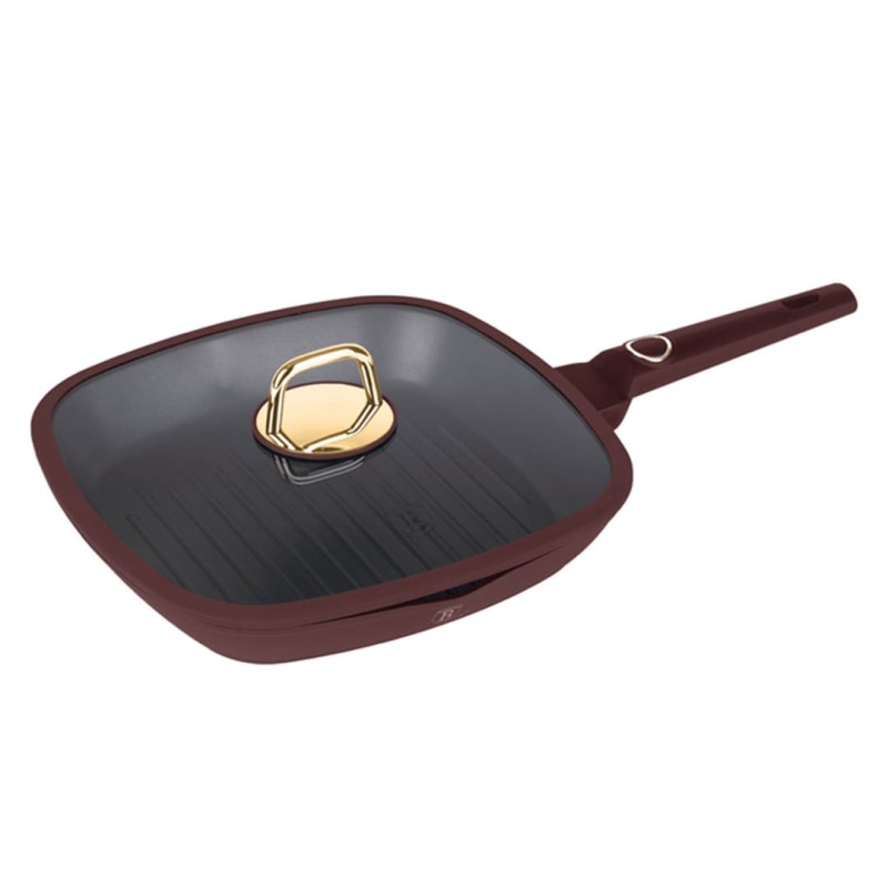 Patelnia grillowa z powłoką tytanową z pokrywą 28cm BERLINGER HAUS LEONARDO