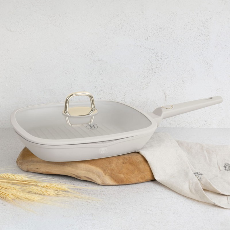 Patelnia grillowa z powłoką tytanową z pokrywą 28cm BERLINGER HAUS SAHARA