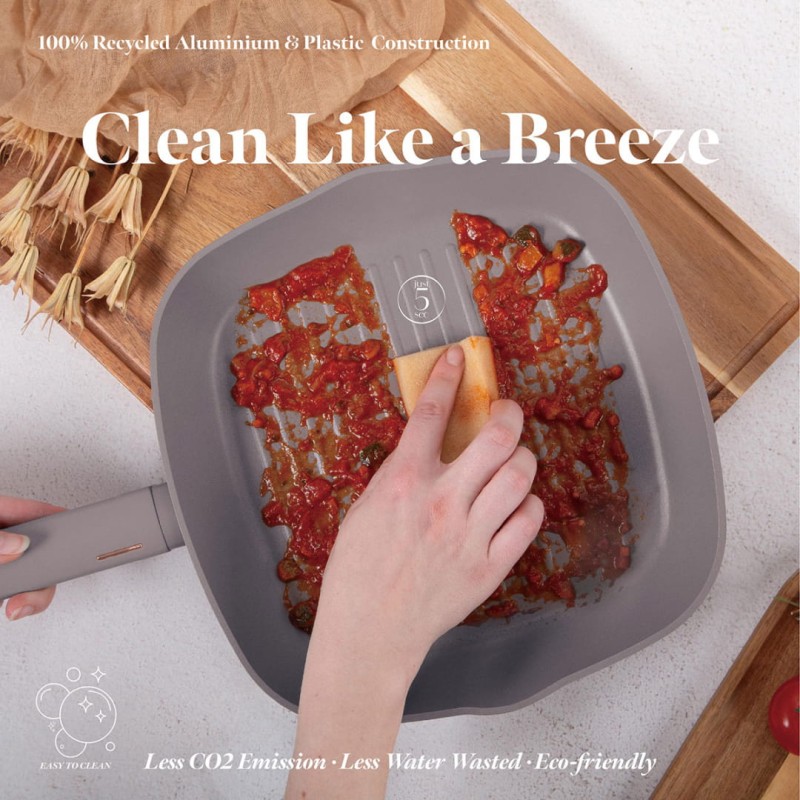 Patelnia grillowa z powłoką tytanową z pokrywą 28cm BERLINGER HAUS TAUPE