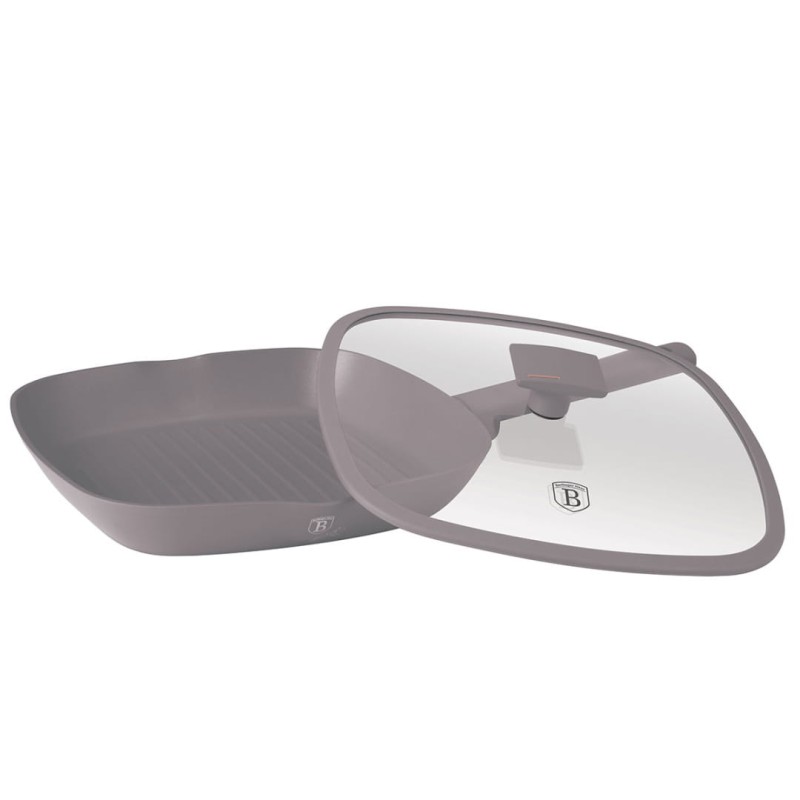 Patelnia grillowa z powłoką tytanową z pokrywą 28cm BERLINGER HAUS TAUPE