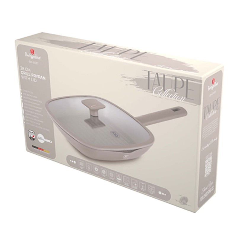 Patelnia grillowa z powłoką tytanową z pokrywą 28cm BERLINGER HAUS TAUPE