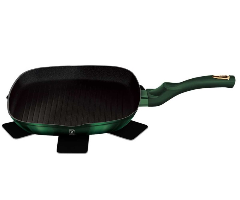 Patelnia grillowa z powłoką tytanową BERLINGER HAUS 28cm EMERALD