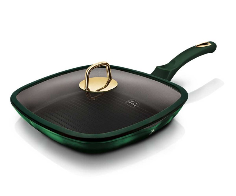 Patelnia grillowa z powłoką tytanową BERLINGER HAUS 28cm EMERALD