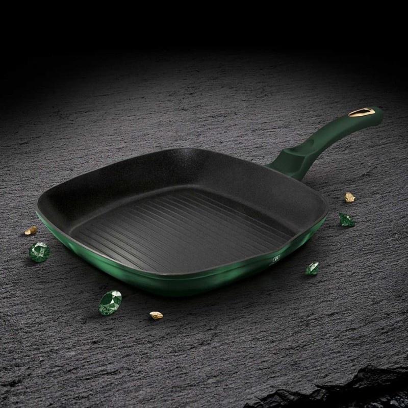 Patelnia grillowa z powłoką tytanową BERLINGER HAUS 28cm EMERALD