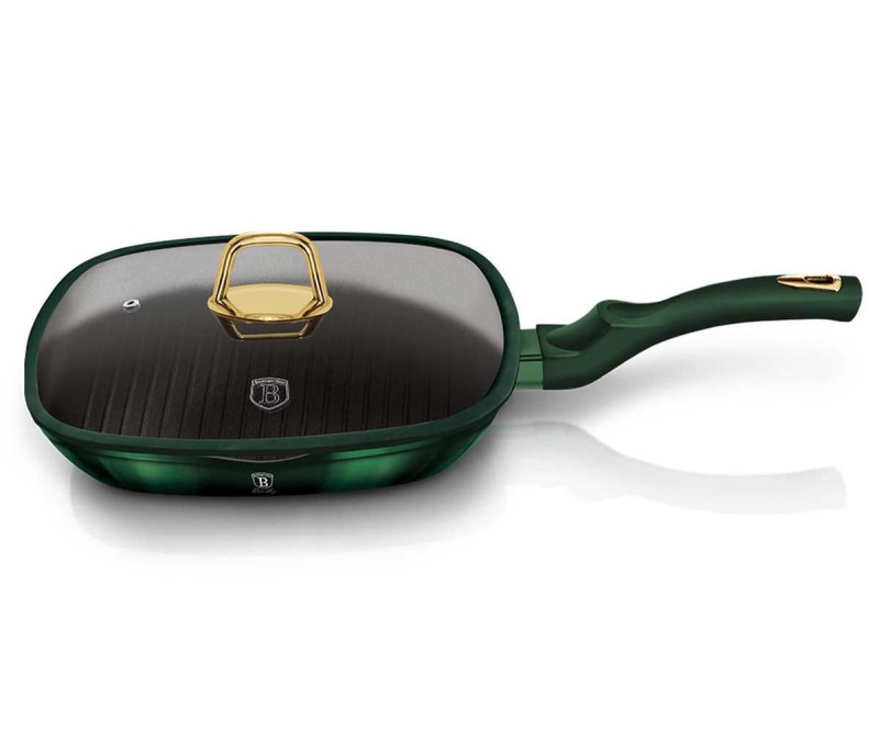 Patelnia grillowa z powłoką tytanową BERLINGER HAUS 28cm EMERALD
