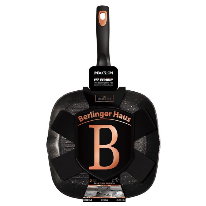 Patelnia grillowa z powłoką granitową 28cm BERLINGER HAUS BLACK ROSE