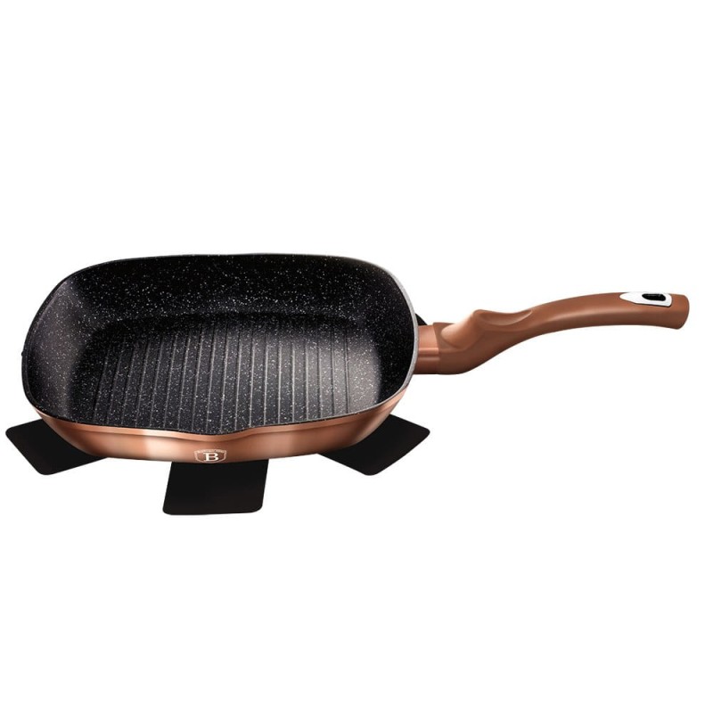 Patelnia grillowa z powłoką granitową 28 cm BERLINGER HAUS ROSE GOLD