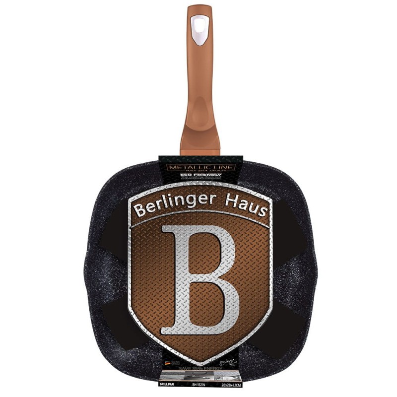 Patelnia grillowa z powłoką granitową 28 cm BERLINGER HAUS ROSE GOLD